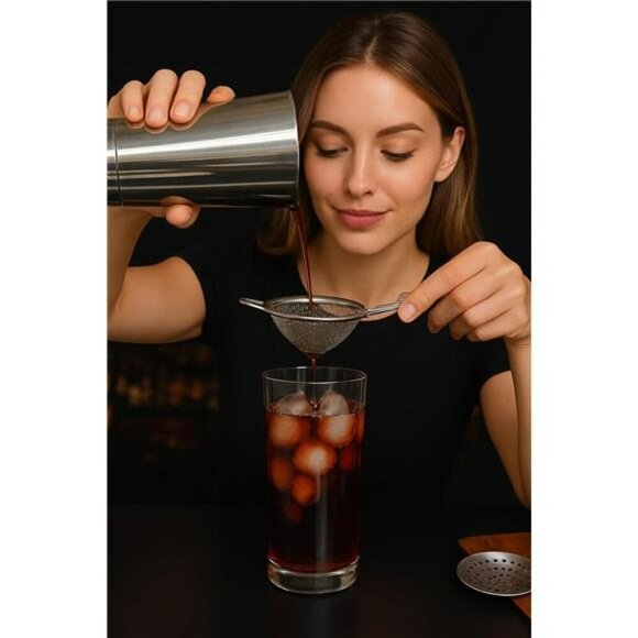 Stainless Steel Cocktail Strainer Bar Tool Set with Spoon Jigger for Mixing - Picture 6 of 7